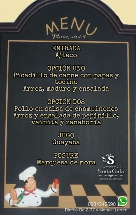 Menú Martes